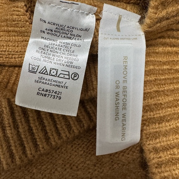 Ann Taylor Brown and White Striped Sweater - Picture 3 of 5